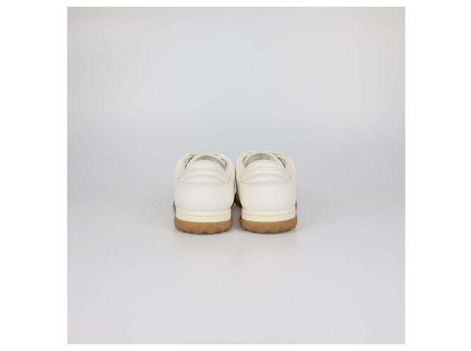 Sneakers basse Gucci Mac80 in pelle e tessuto Off White Bianco - vista 5
