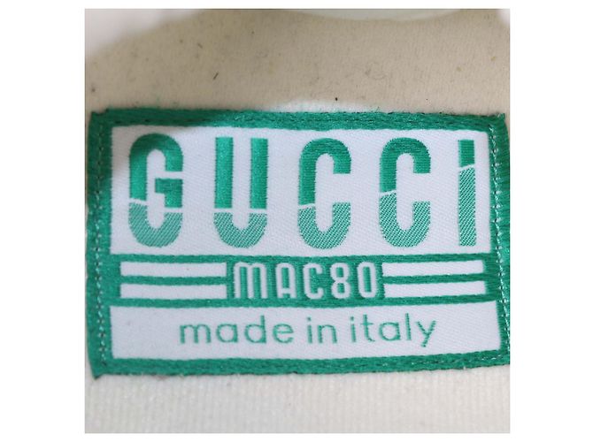 Sneakers basse Gucci Mac80 in pelle e tessuto Off White Bianco - vista 6