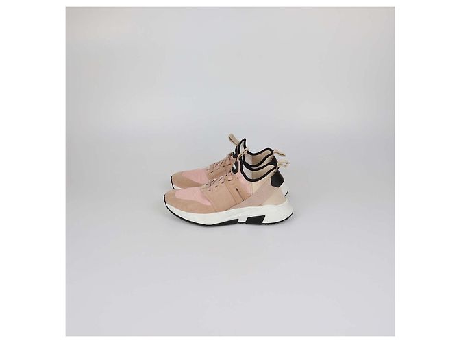 Sneaker Jago Tom Ford in mesh rosa e camoscio - vista 4