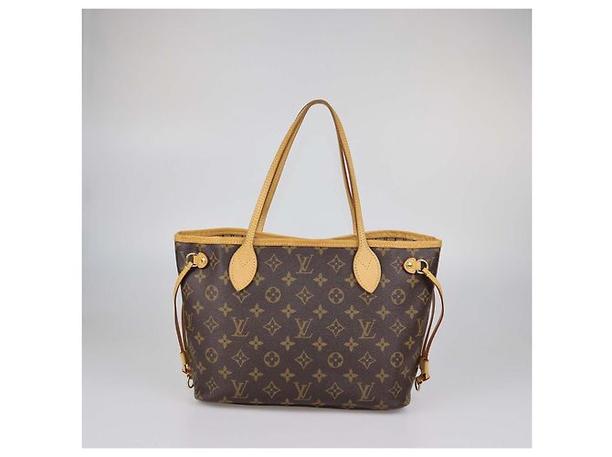 Borsa Tote Louis Vuitton Monogram Canvas Neverfull PM Marrone - vista 3