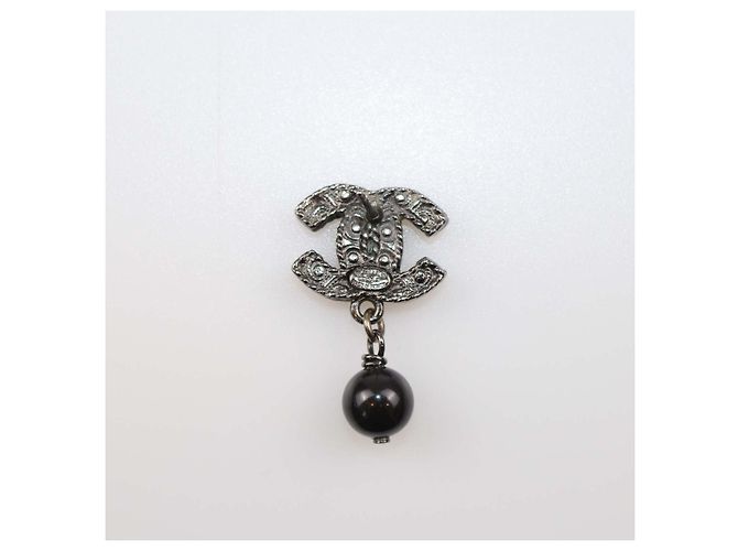 Orecchini Chanel Black CC con perle sintetiche a goccia e chiusura a pressione Nero - vista 5