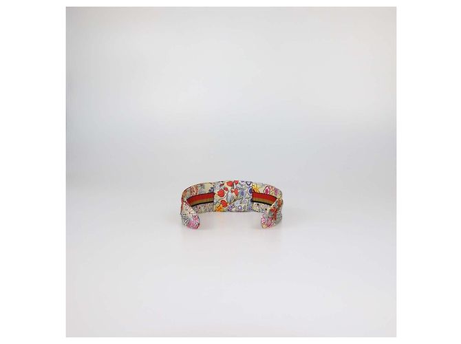 Hermès Hermes Multicolor Silk Planifleurs Print Knot Bloom Stirnband Beige - Ansicht 3