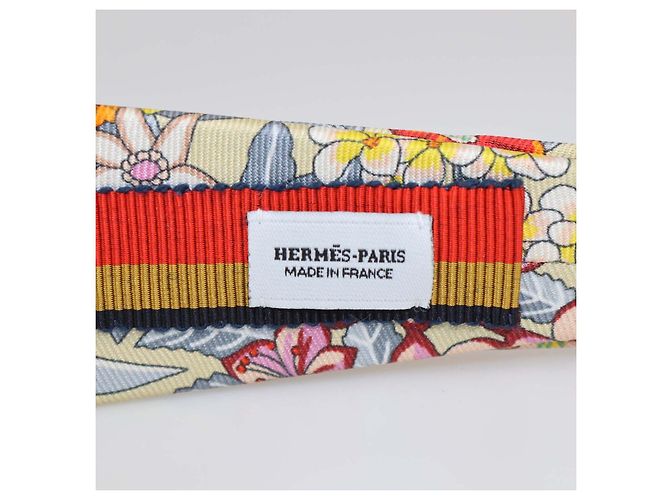 Hermès Hermes Multicolor Silk Planifleurs Print Knot Bloom Stirnband Beige - Ansicht 6