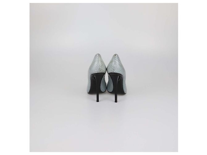 Décolleté a punta in pelle pitone grigia Jimmy Choo Grigio - vista 5