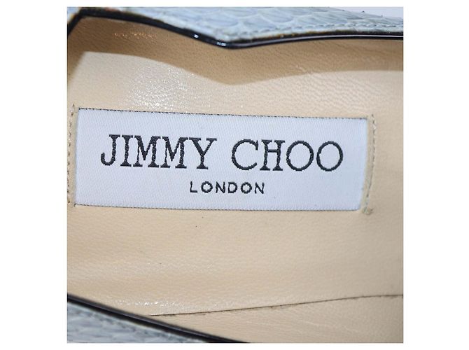 Décolleté a punta in pelle pitone grigia Jimmy Choo Grigio - vista 6