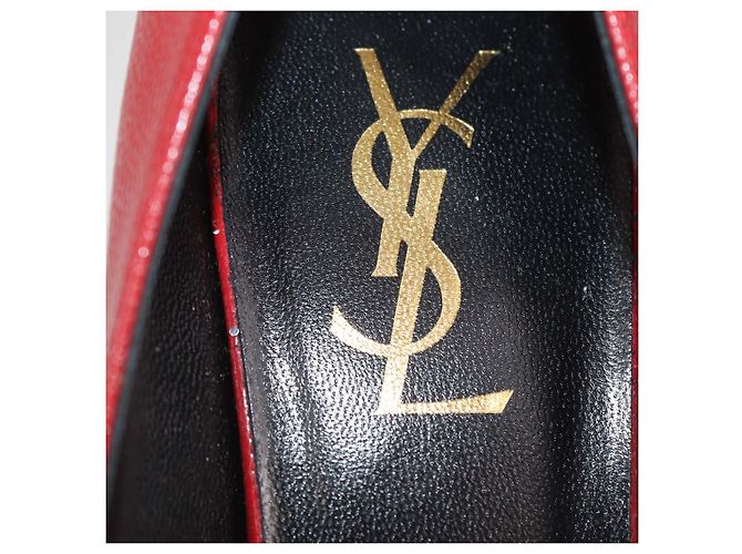 Escarpins à plateforme Tribtoo en cuir rouge Saint Laurent - vue 6