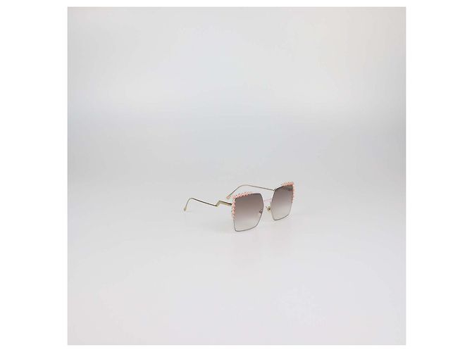 Fendi Pink/Brown Gradient Studded Oversized Sunglasses Multiple colors - view 2