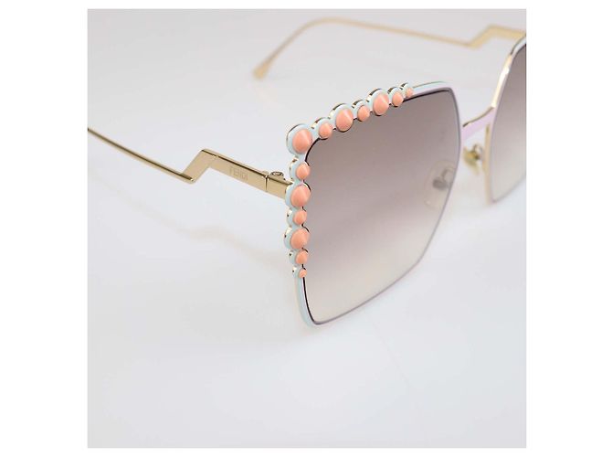 Fendi Pink/Brown Gradient Studded Oversized Sunglasses Multiple colors - view 5