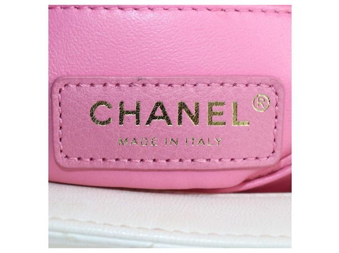Mini mala Chanel Rainbow Coco Top Handle em pele acolchoada Off White Branco - vista 5