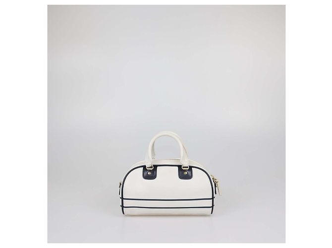Borsa Bowling Micro Dior Vibe in pelle bianca/blu navy Christian Dior Bianco - vista 3