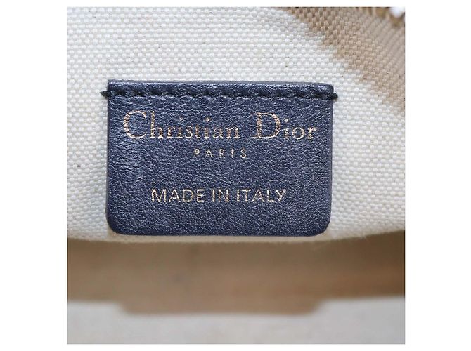 Borsa Bowling Micro Dior Vibe in pelle bianca/blu navy Christian Dior Bianco - vista 5