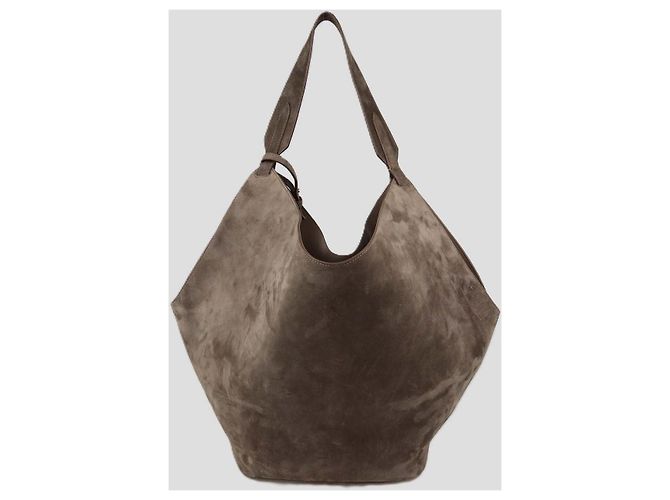 Khaite Borsa Hobo Lotus Medium in camoscio marrone - vista 2