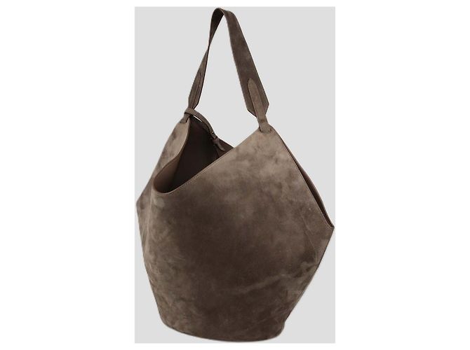 Khaite Borsa Hobo Lotus Medium in camoscio marrone - vista 3