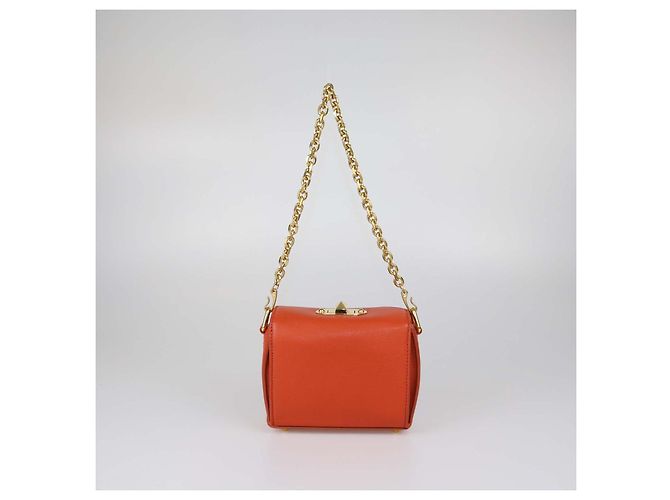 Borsa a tracolla Box in pelle arancione Alexander Mcqueen - vista 3