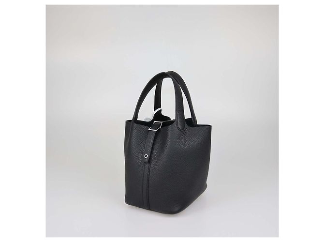 Hermès Borsa Hermes Picotin Lock 18 in pelle Clemence nera Nero - vista 2