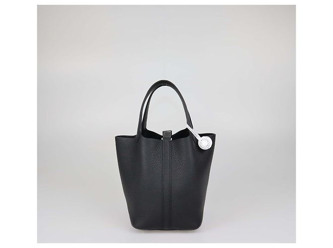 Hermès Borsa Hermes Picotin Lock 18 in pelle Clemence nera Nero - vista 3