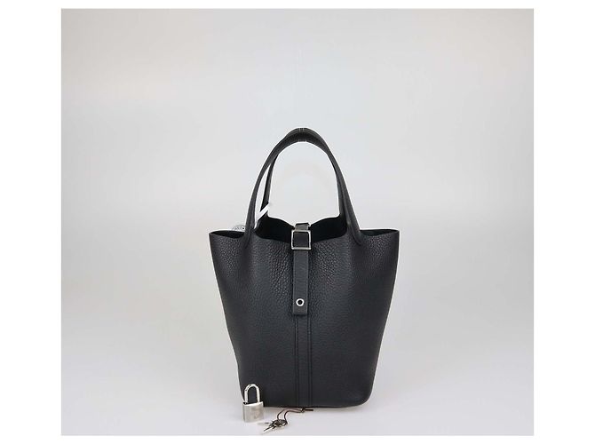 Hermès Borsa Hermes Picotin Lock 18 in pelle Clemence nera Nero - vista 4