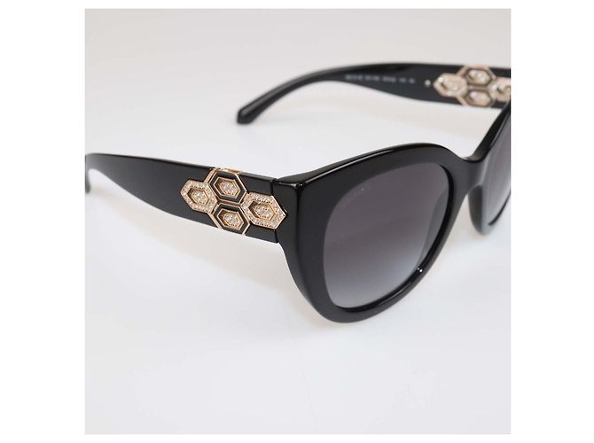 Bulgari Gafas de sol Cat Eye Bvlgari Black Gradient Crystal Negro - vista 6
