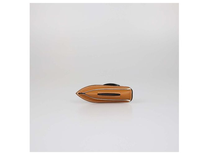 Hermès Charm a forma di barca in pelle Epsom Hermes Nata, Gold, Black Marrone Bianco - vista 4