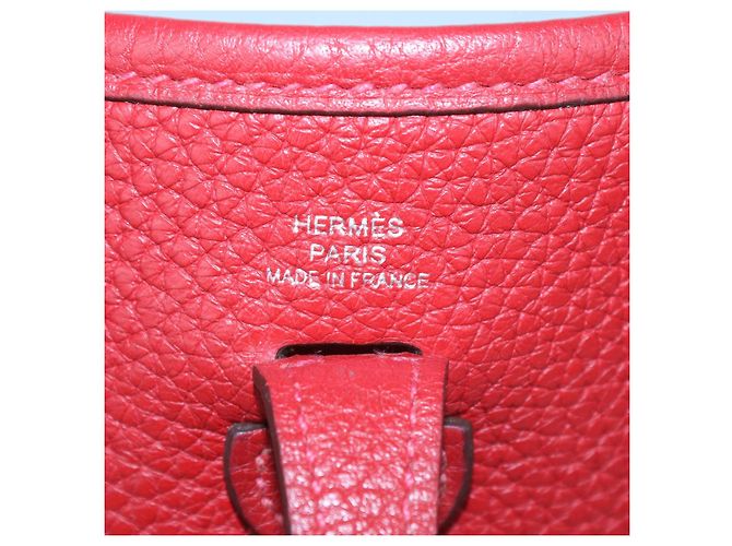 Hermès Borsa Hermes Evelyne TPM in pelle Clemence rossa Rosso - vista 5