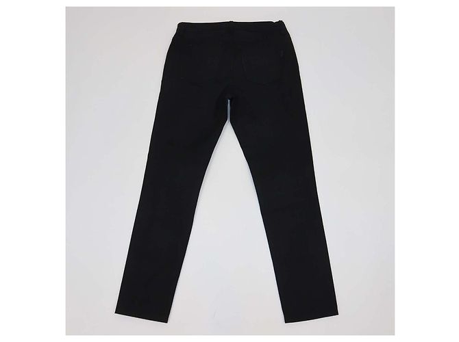 Vaqueros rectos de algodón negro Saint Laurent - vista 2