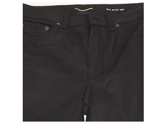 Vaqueros rectos de algodón negro Saint Laurent - vista 4