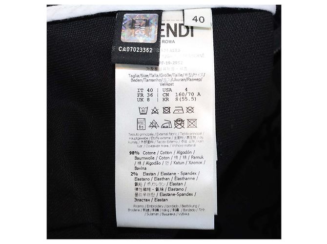 Minifalda plisada Fendi en denim negro Karligraphy FF - vista 5