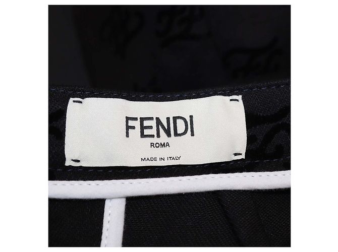 Minifalda plisada Fendi en denim negro Karligraphy FF - vista 6