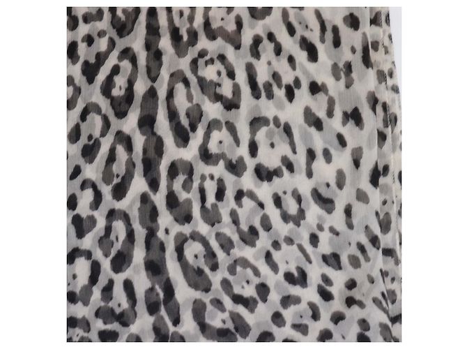 Sciarpa/Sciarpa Dolce & Gabbana in seta con stampa leopardata bianco/nero - vista 2