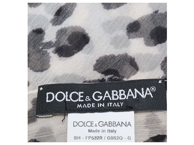 Sciarpa/Sciarpa Dolce & Gabbana in seta con stampa leopardata bianco/nero - vista 4