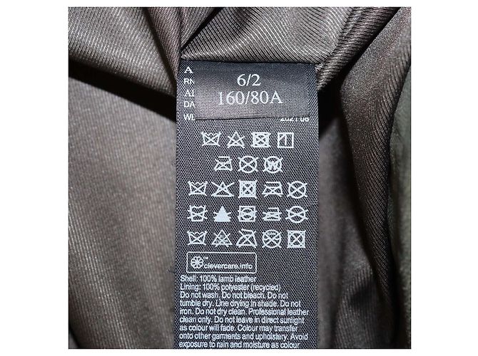 All Saints Dalby Bikerjacke aus Leder in Army Green Anthrazitgrau - Ansicht 6