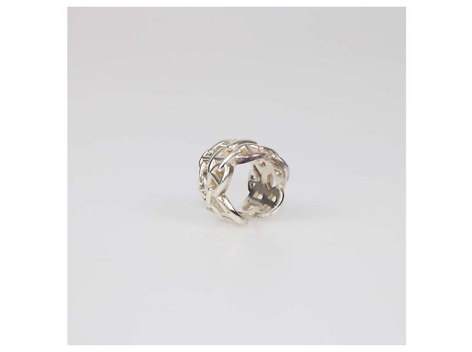Hermès Hermes Silver Sterling Chaine D'Ancre Enchainee Ring Größe 54 Silber - Ansicht 6