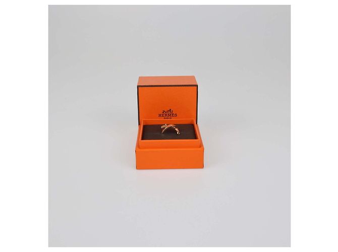 Hermès Hermes 18K Rose Gold Kelly Gavroche Ring Größe 55 Golden - Ansicht 7