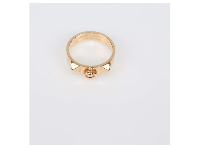 Hermès Hermes 18K Rose Gold Collier De Chien Ring Size 59 Golden - view 4