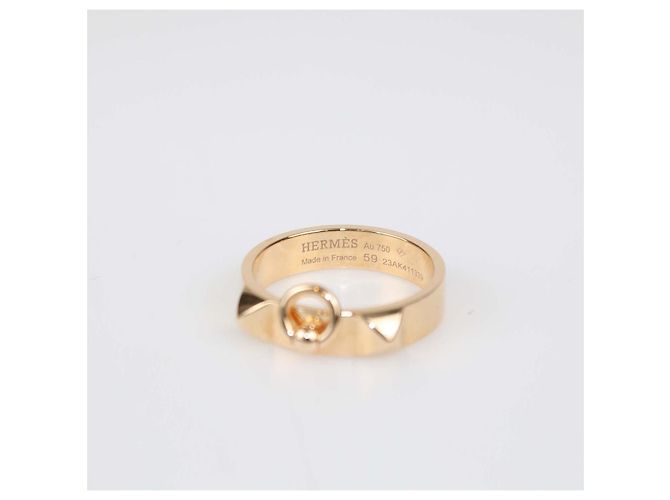 Hermès Hermes 18K Rose Gold Collier De Chien Ring Size 59 Golden - view 6