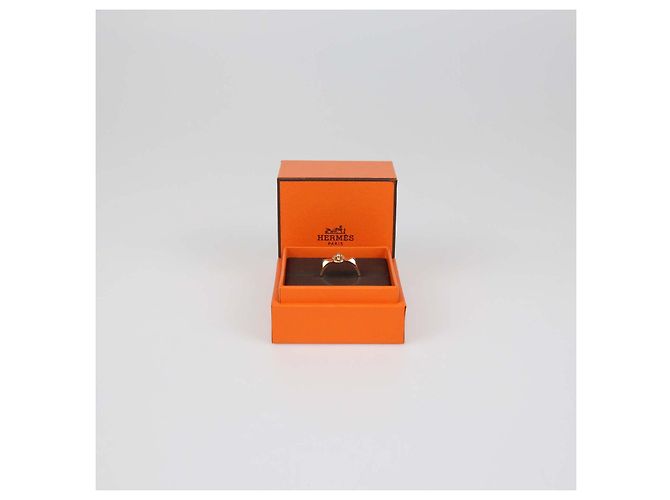 Hermès Hermes 18K Rose Gold Collier De Chien Ring Size 59 Golden - view 7