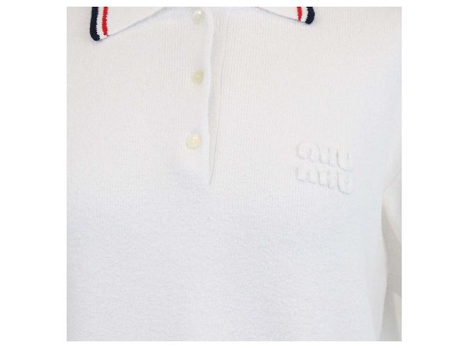 Polo Miu Miu de tejido de toalla blanco - vista 4