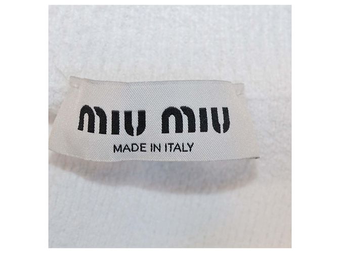 Polo Miu Miu de tejido de toalla blanco - vista 5