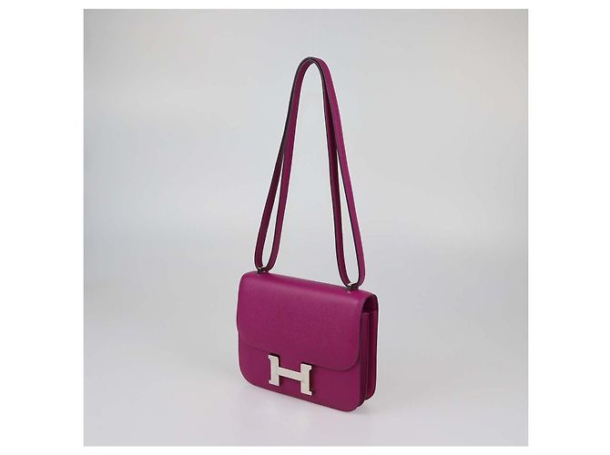 Hermès Borsa Constance 18 Hermes in pelle Epsom Rose Pourpre Rosa - vista 2