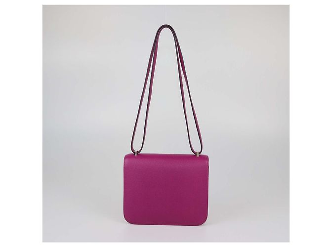 Hermès Borsa Constance 18 Hermes in pelle Epsom Rose Pourpre Rosa - vista 3