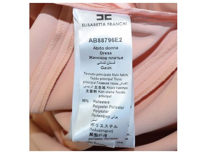 Vestido sin mangas de crepe rosa con cinturón Elisabetta Franchi - vista 6