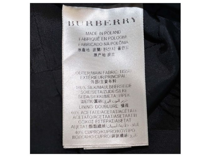 Burberry Abito corto senza maniche in seta nero e viola Porpora - vista 6