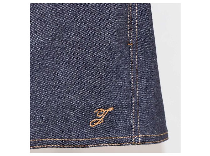 Jacquemus The Amelo de-Nimes Mini Short Plisado en Denim Azul Oscuro Azul marino - vista 6