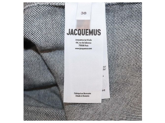 Jacquemus The Amelo de-Nimes Mini Short Plisado en Denim Azul Oscuro Azul marino - vista 8