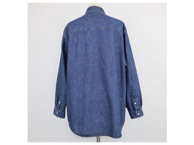 Camicia in chambray a maniche lunghe VLogo in denim blu navy Valentino - vista 3