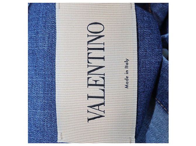 Camicia in chambray a maniche lunghe VLogo in denim blu navy Valentino - vista 5