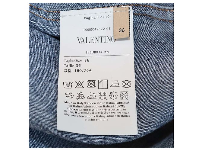 Camicia in chambray a maniche lunghe VLogo in denim blu navy Valentino - vista 6