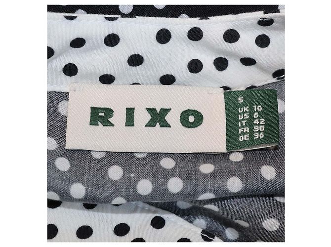 Autre Marque Vestido maxi Rixio Black/Brown em viscose com bolinhas e estampa de leopardo e mangas três quartos Marrom Preto - vista 5