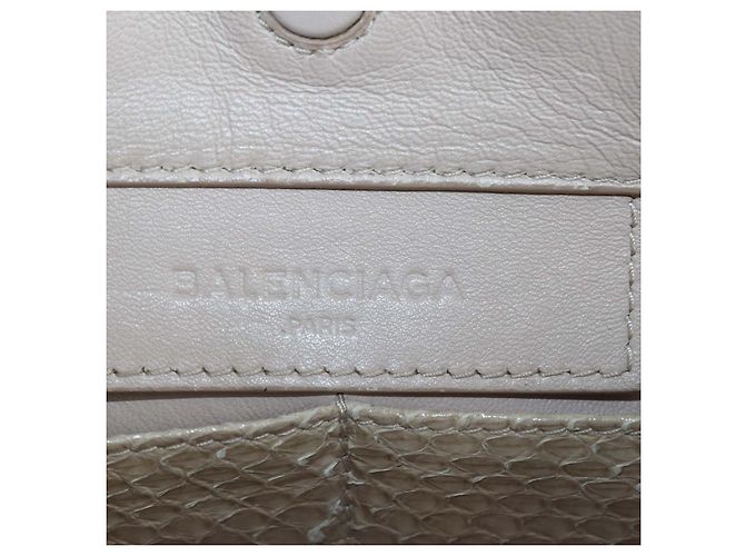 Mini Tote Papier Balenciaga em Python Bege - vista 5