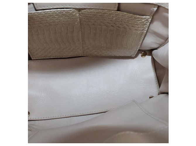 Mini Tote Papier Balenciaga em Python Bege - vista 6